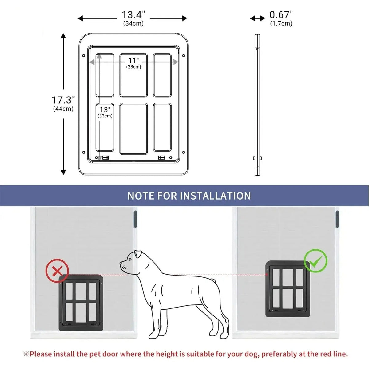 Pet Pet Door Magnetic Black