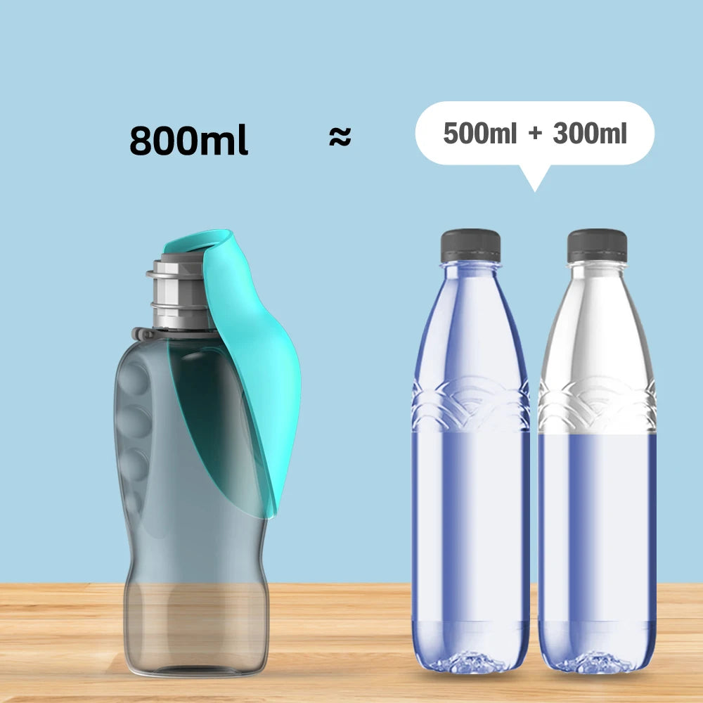Pet Portable 800ml Dog Water Bottle for Outdoor Travel - Green