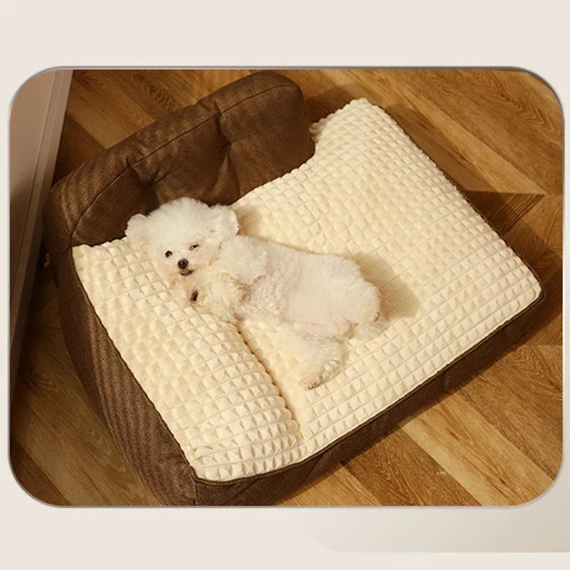 Pet Bed Lightweight Cushion, Washable Dog & Cat Mat for Indoor Kennel or Floor Use