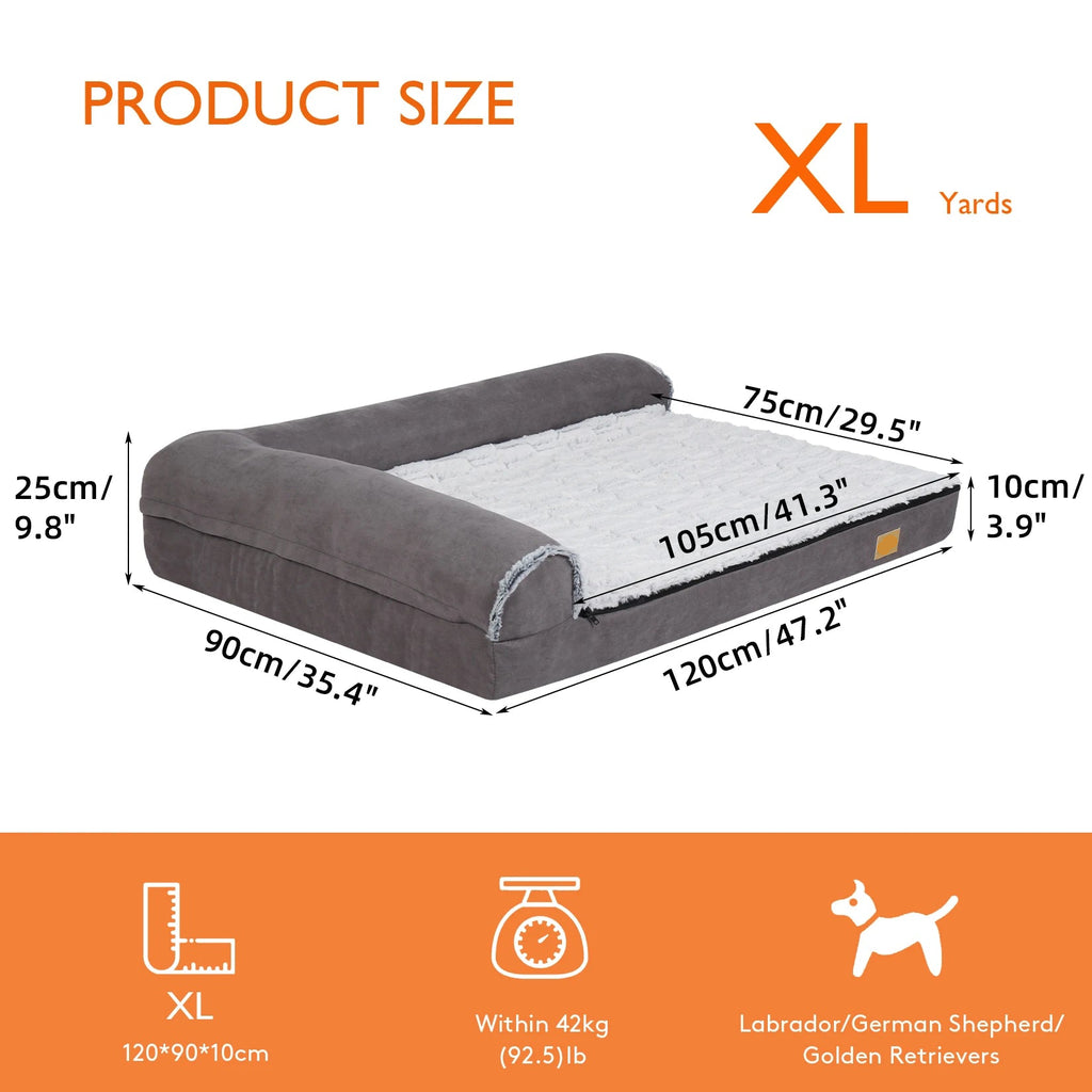 Pet Dog Bed Plush Grey Extra Large
