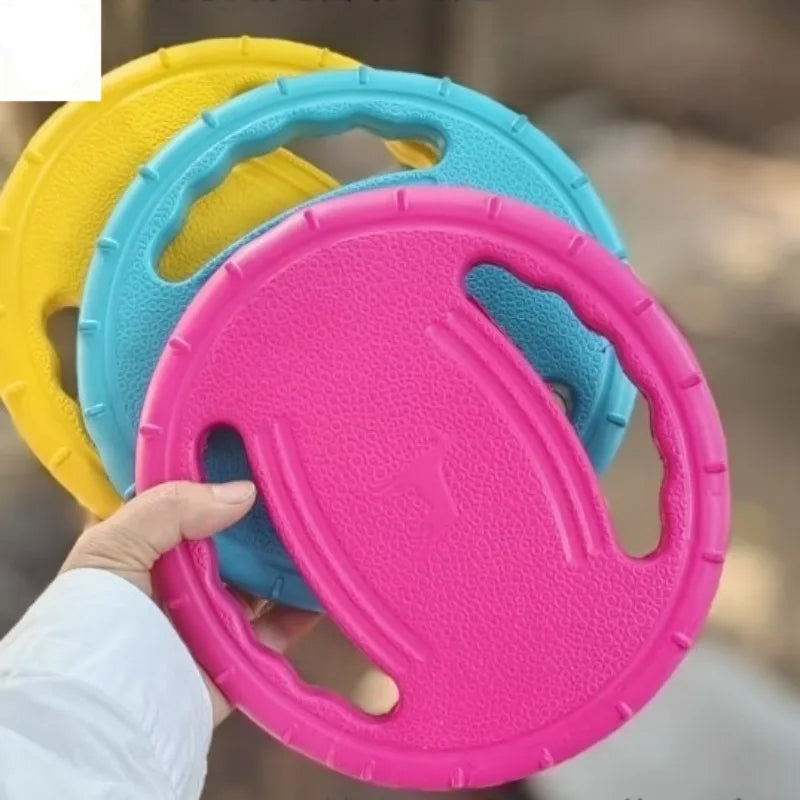 Pet Rubber Flying Disc for Outdoor Dog Play and Training - Blue