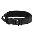 Pet Tactical Nylon Dog Collar with Metal Buckle For Medium to Large Dogs - Black