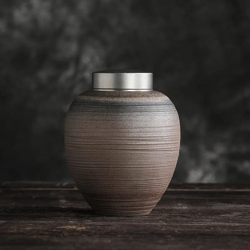 Ceramic Pet Memorial Container for Ashes and Keepsakes