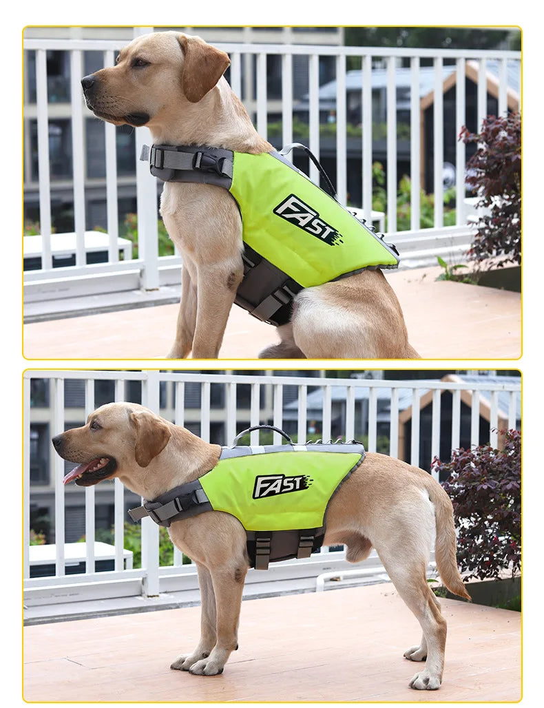 Dog Swimming Life Jacket Safety Vest for Pool or Surfing Drifting Use - Colour Green