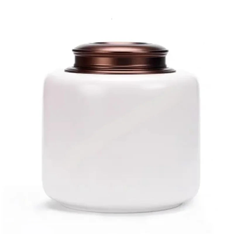 Ceramic Pet Urn for Ashes Antique Style Memorial Box for Cats and Dogs White