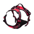 Pet Heavy Duty Dog Harness Reflective Front Clip Easy Control Handle - Red