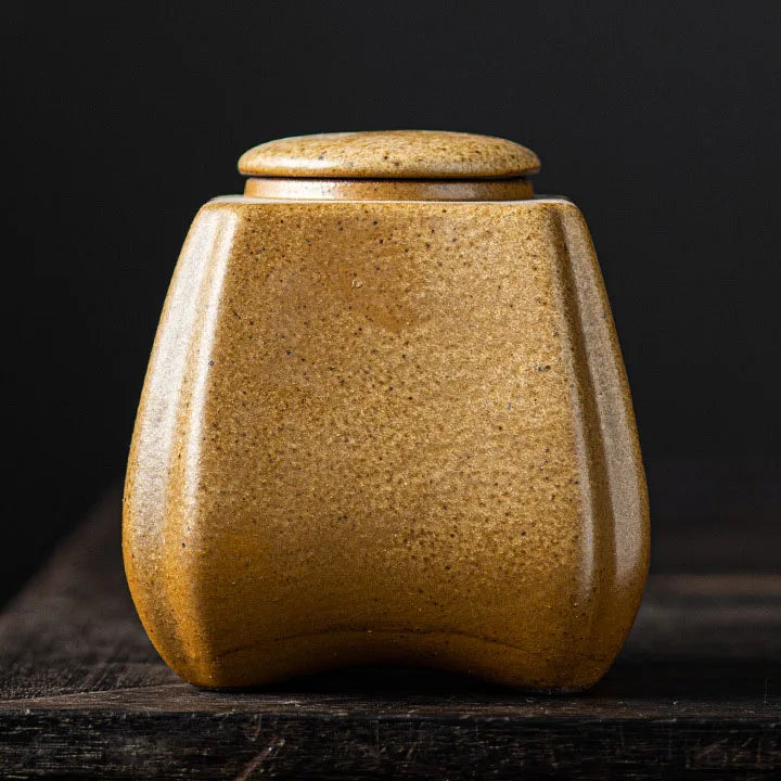 Pet Ceramic Urn Memorial Gold