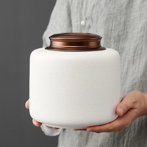 Ceramic Pet Urn for Ashes Antique Style Memorial Box for Cats and Dogs White