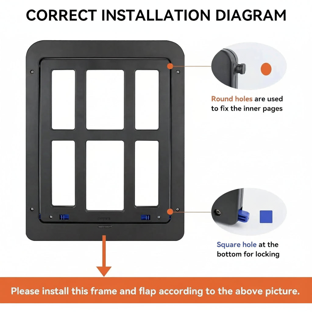 Pet Pet Door Magnetic Black