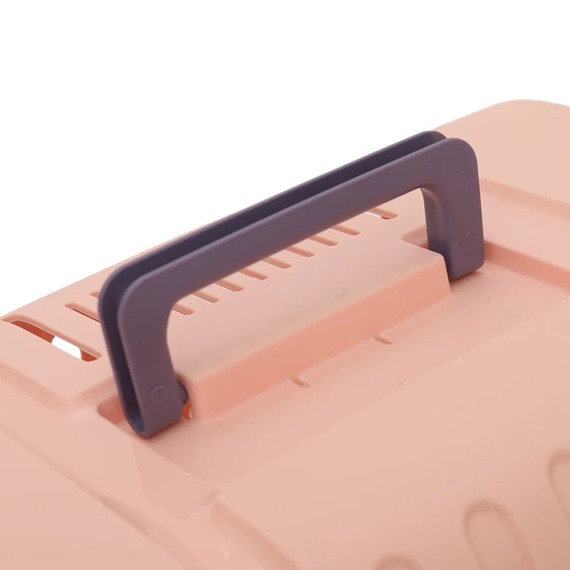 Portable Pet Travel Crate Carrier Box for Cats and Small Dogs Secure Transport Cage - Colour: pink