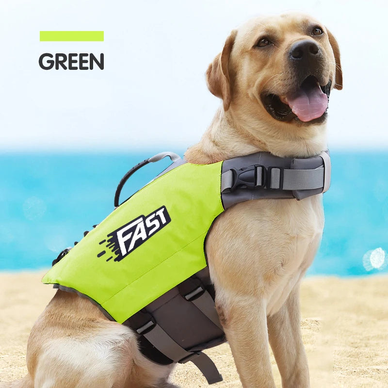 Dog Swimming Life Jacket Safety Vest for Pool or Surfing Drifting Use - Colour Green