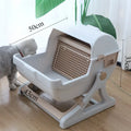 Pet Semi-Closed Cat Toilet with Manual Sifting Mesh