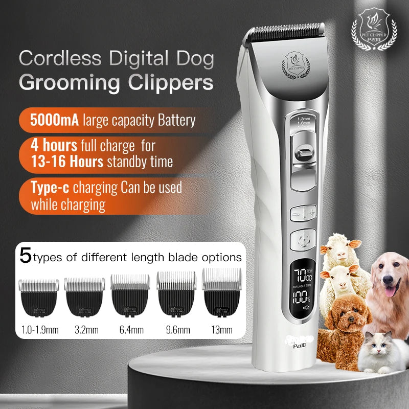 Pet Grooming Clipper Rechargeable White
