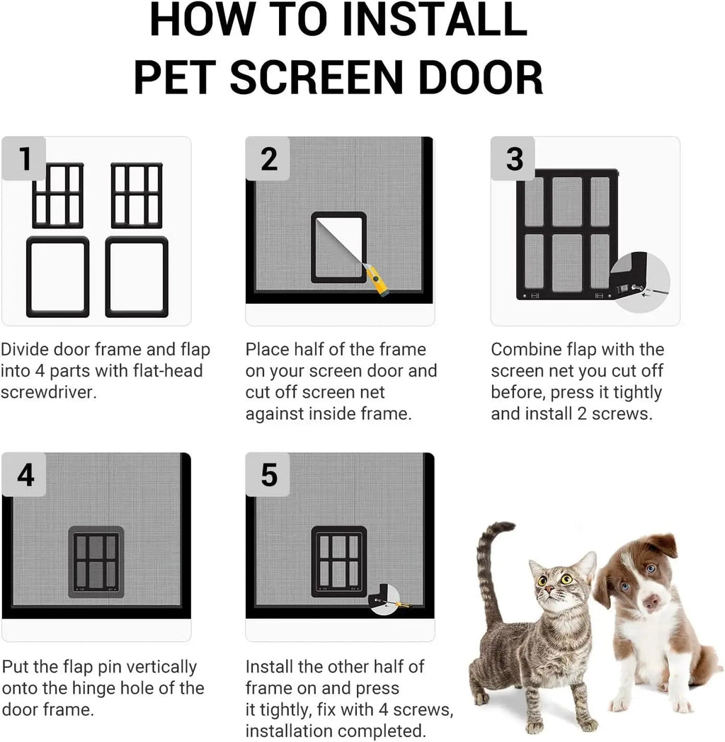 Pet Pet Door Magnetic Black