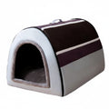 Large Dog House Winter Warm Insulated Outdoor Dog Kennel for Extra Big Dogs Weatherproof Heated Pet Shelter with Removable Roof Gray/brown