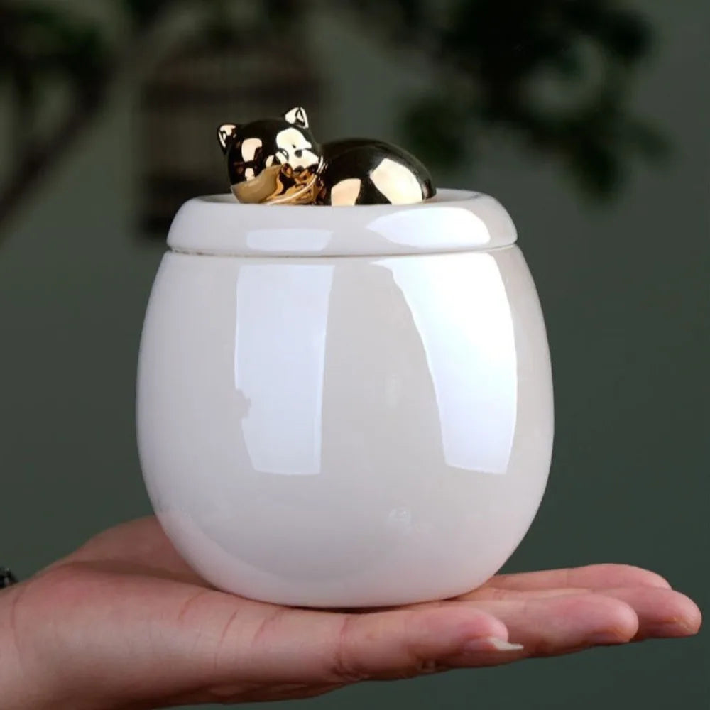 Pet Ceramic Urn Memorial White