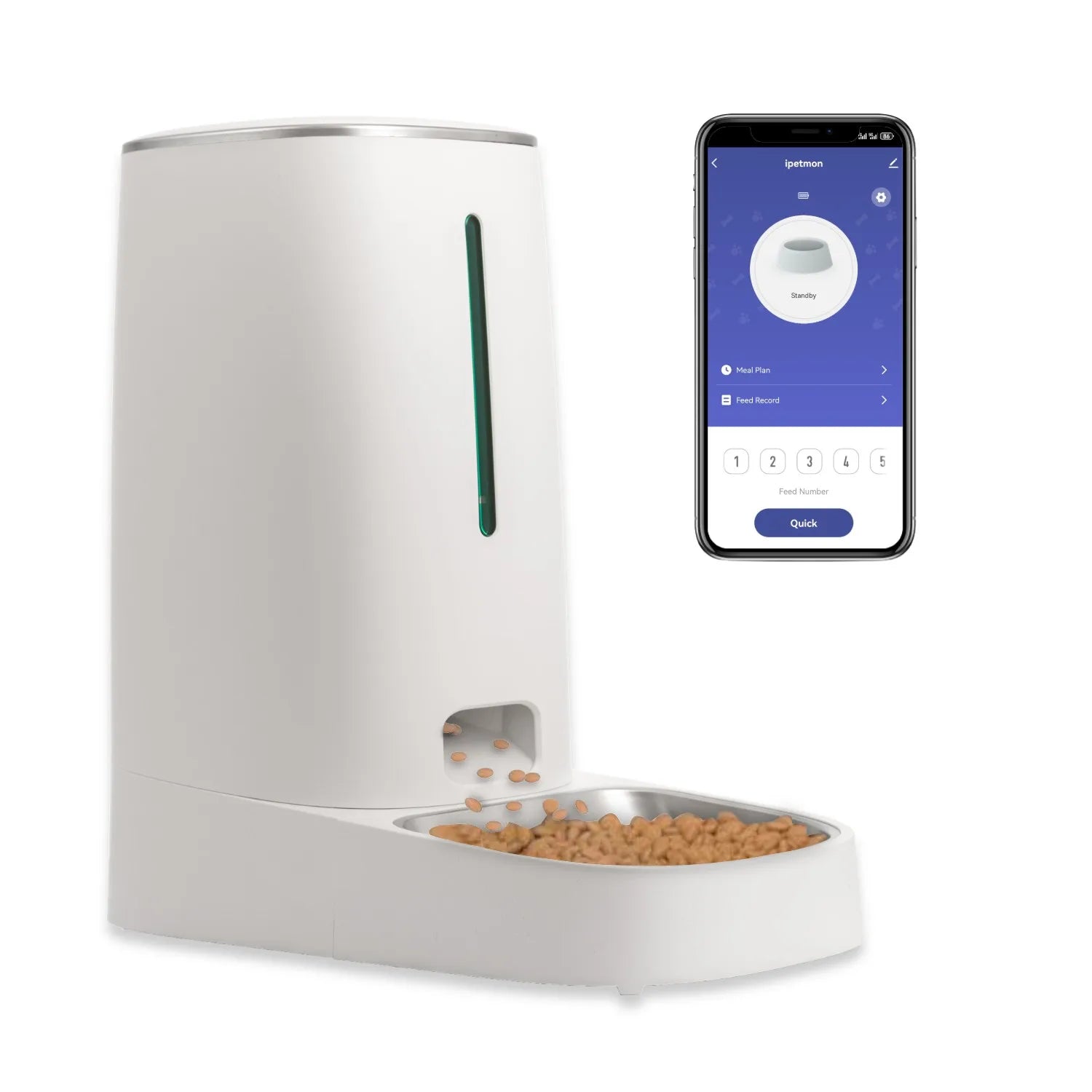 Automatic Pet Feeder 4L with WiFi App Control Timed Food Dispenser for Cats and Dogs