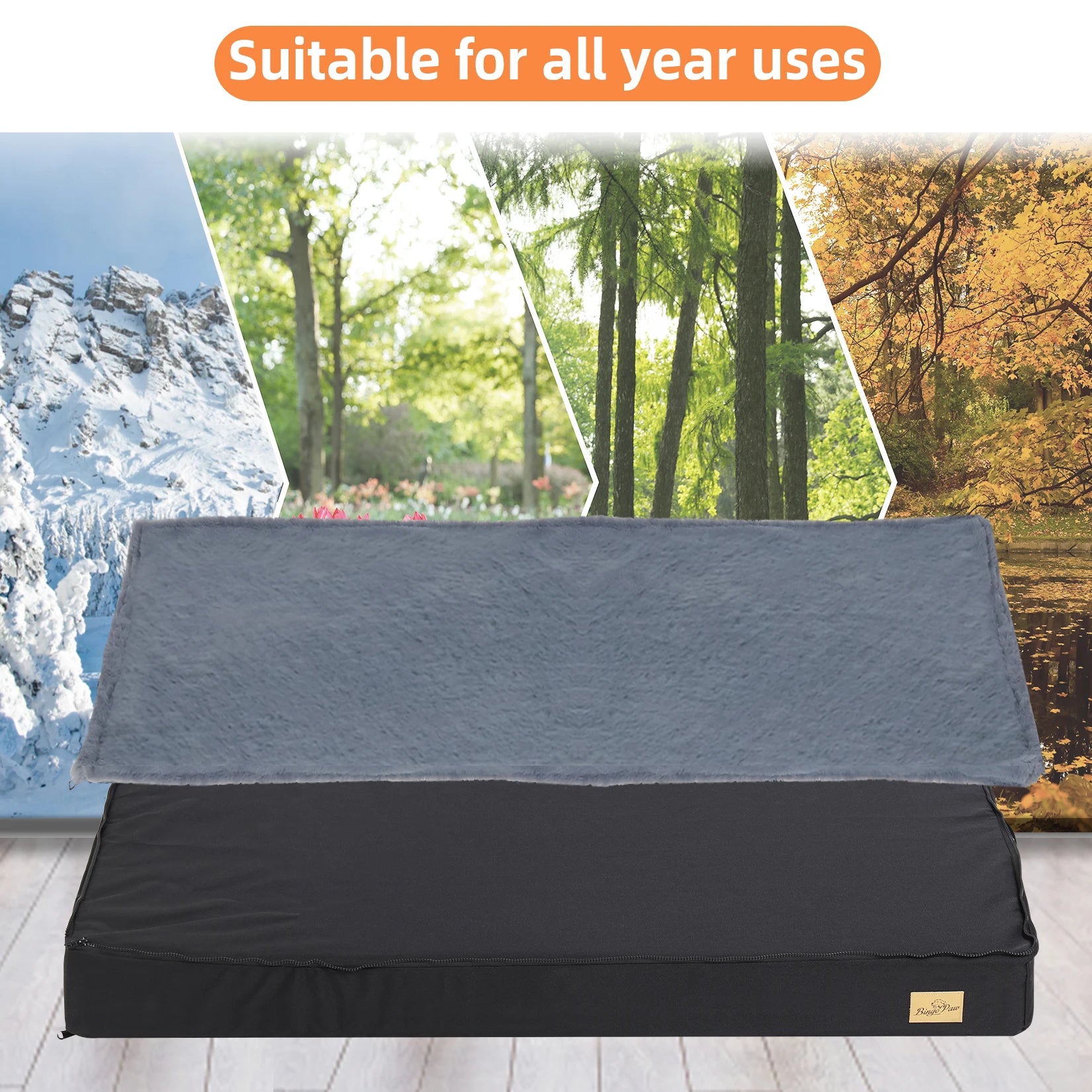 Orthopedic Dog Bed for Large Dogs with Waterproof Lining and Non-Slip Base, Machine Washable