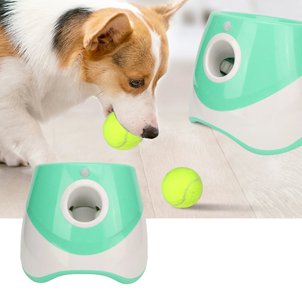 Pet Rechargeable Dog Ball Thrower for Indoor and Outdoor Play - Green