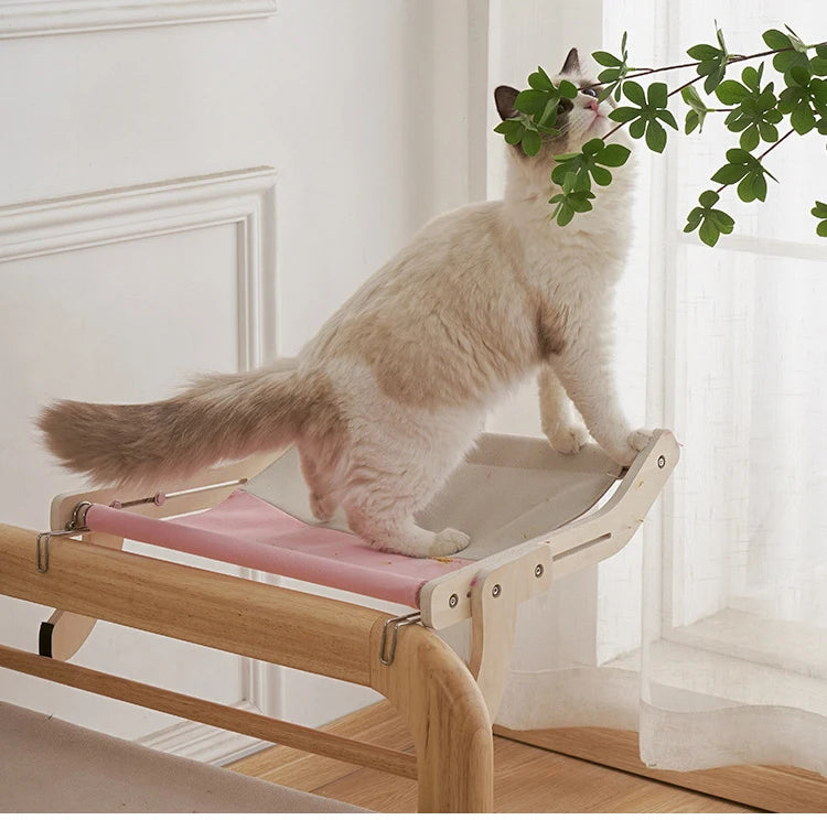 Pet Hammock Wooden Yellow