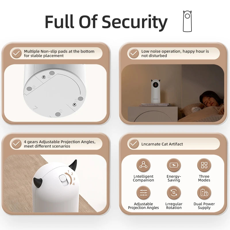 Cat Laser Toy Automatic Interactive Smart LED Teaser for Cats