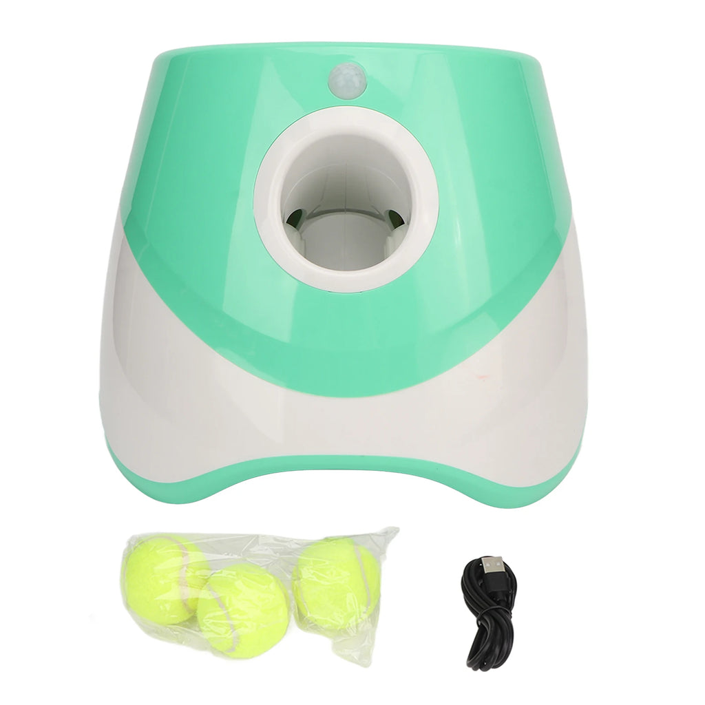 Pet Rechargeable Dog Ball Thrower for Indoor and Outdoor Play - Green