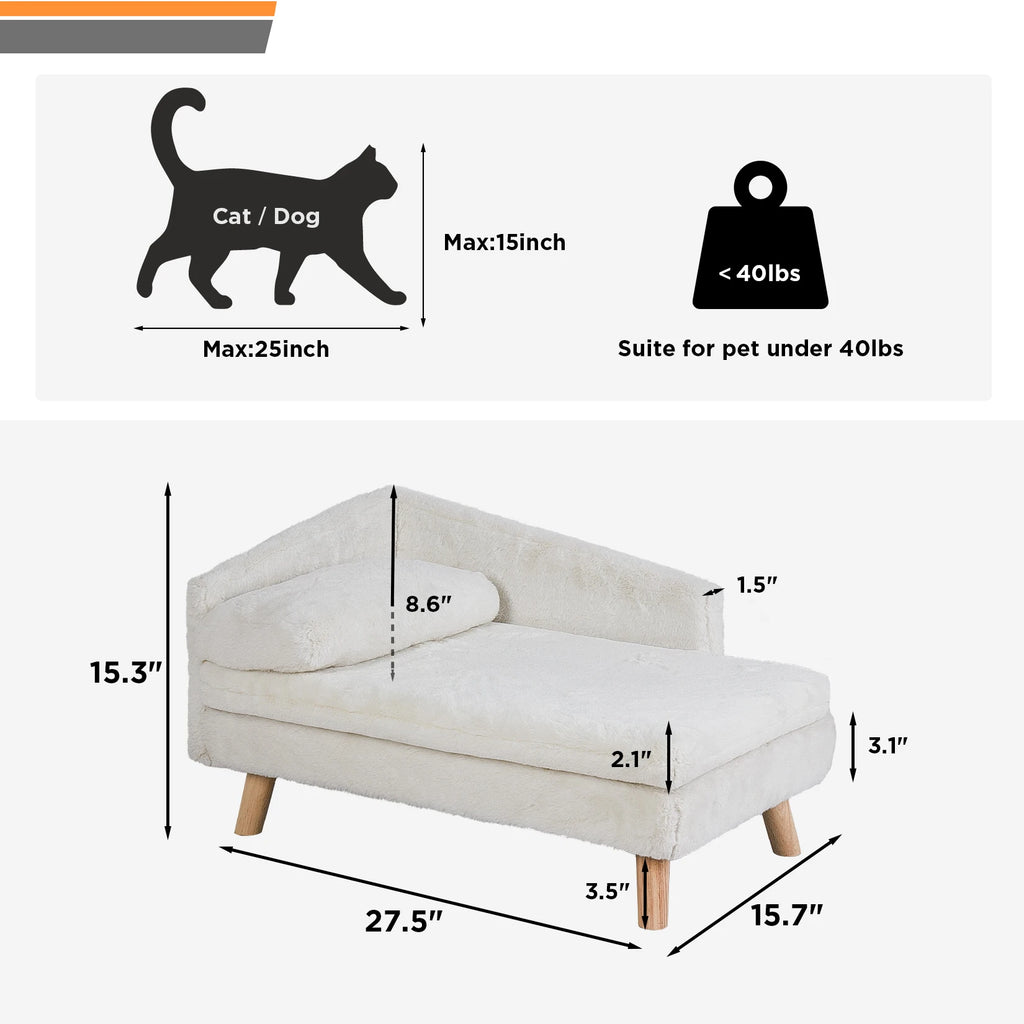 Pet Bed Waterproof White Small