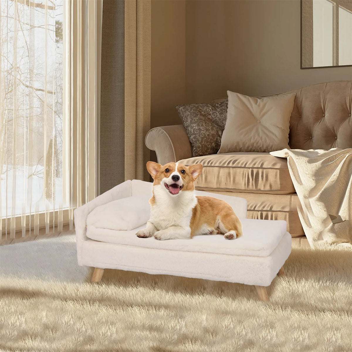 Pet Bed Waterproof White Small
