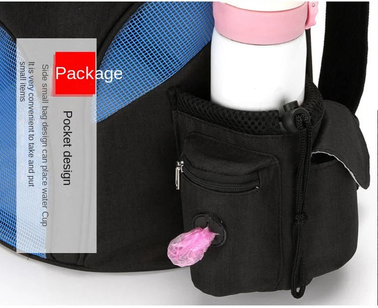 Nylon Mesh Dog Carrier Backpack Portable Outdoor Travel Bag for Small Dogs - colour Gray
