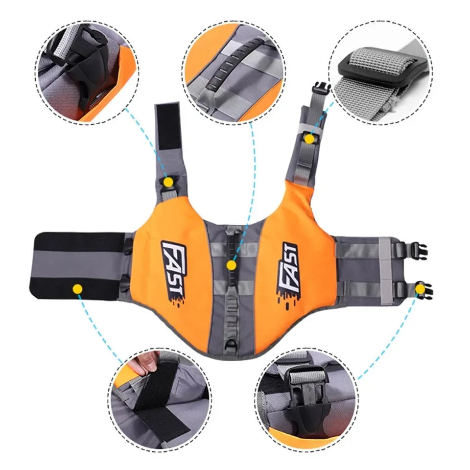 Dog Swimming Life Jacket Safety Vest for Pool or Surfing Drifting Use - Colour Green