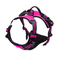 Pet Heavy Duty Dog Harness Reflective Front Clip Easy Control Handle - Pink