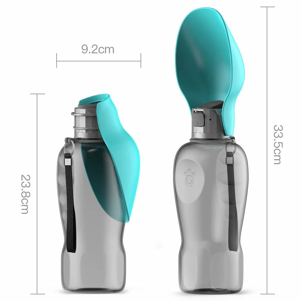 Pet Portable 800ml Dog Water Bottle for Outdoor Travel - Green