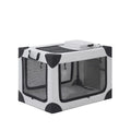 Pet Portable Foldable Dog Travel Cage with Zipper Closure - Grey