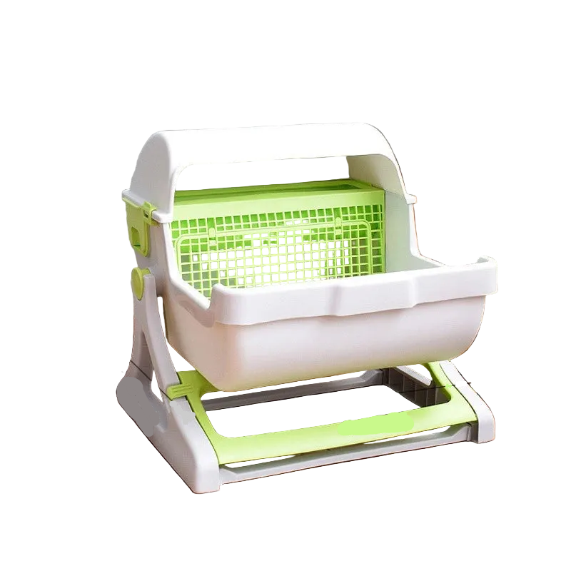 Pet Semi-Enclosed Cat Litter Box with Sifting Mesh Screen