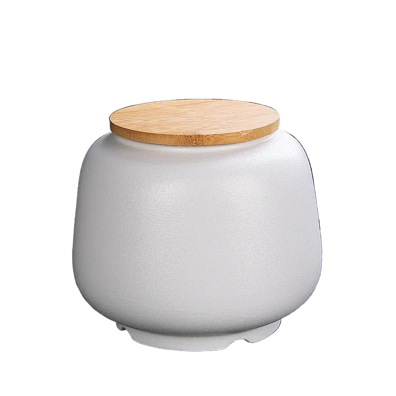 Large Ceramic Urn Jar for Pet Ashes Modern Simple Design with Lid - Colour white