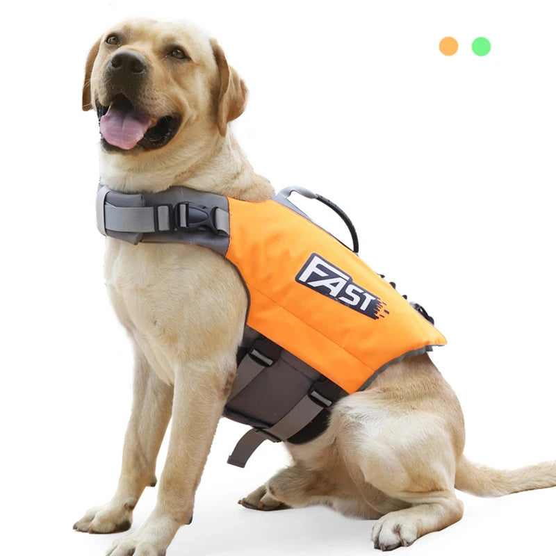 Dog Swimming Life Jacket Safety Vest for Pool or Surfing Drifting Use - Colour Orange