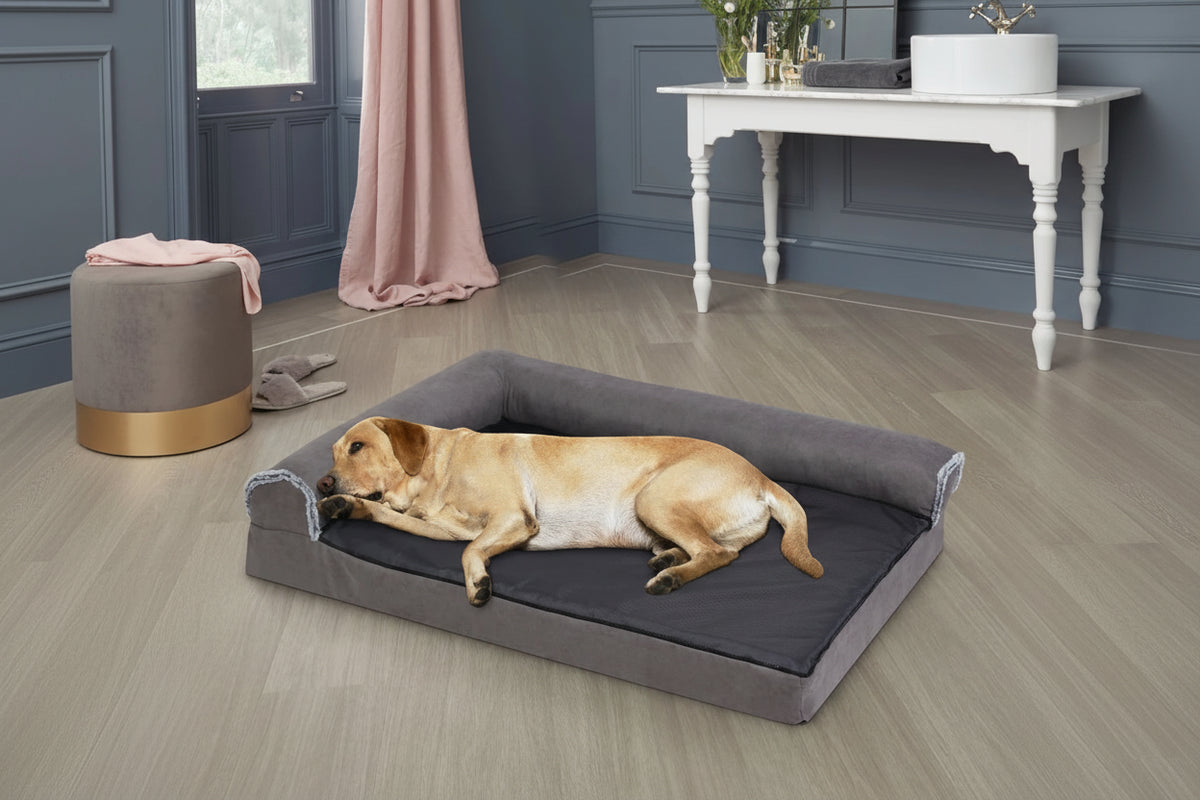 Pet Dog Bed Plush Grey Extra Large