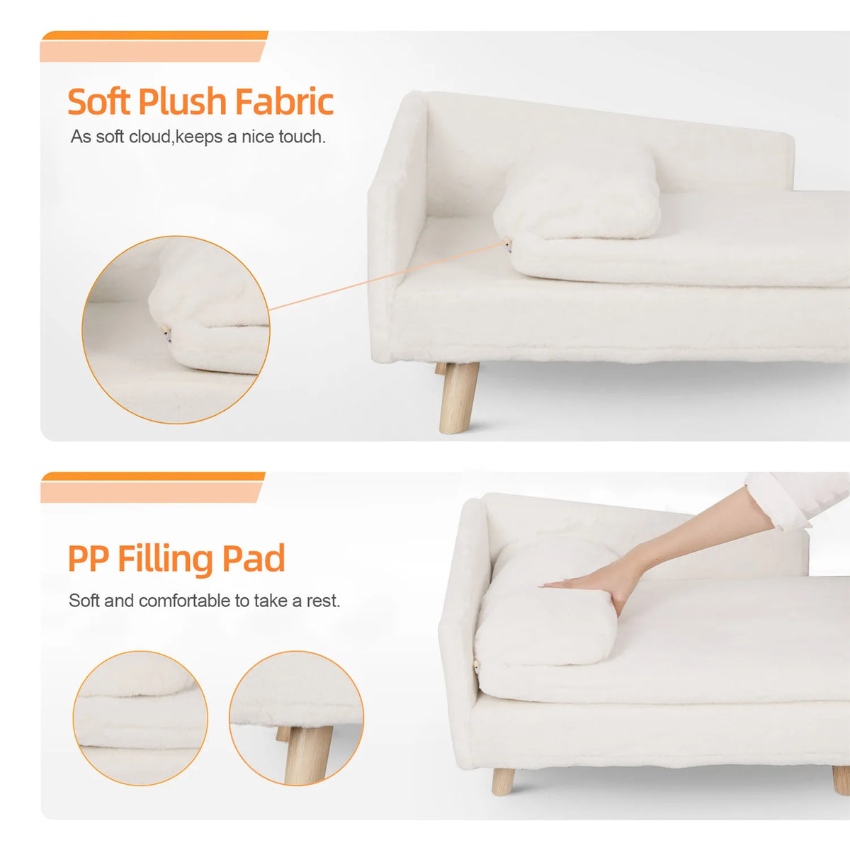 Pet Bed Waterproof White Small