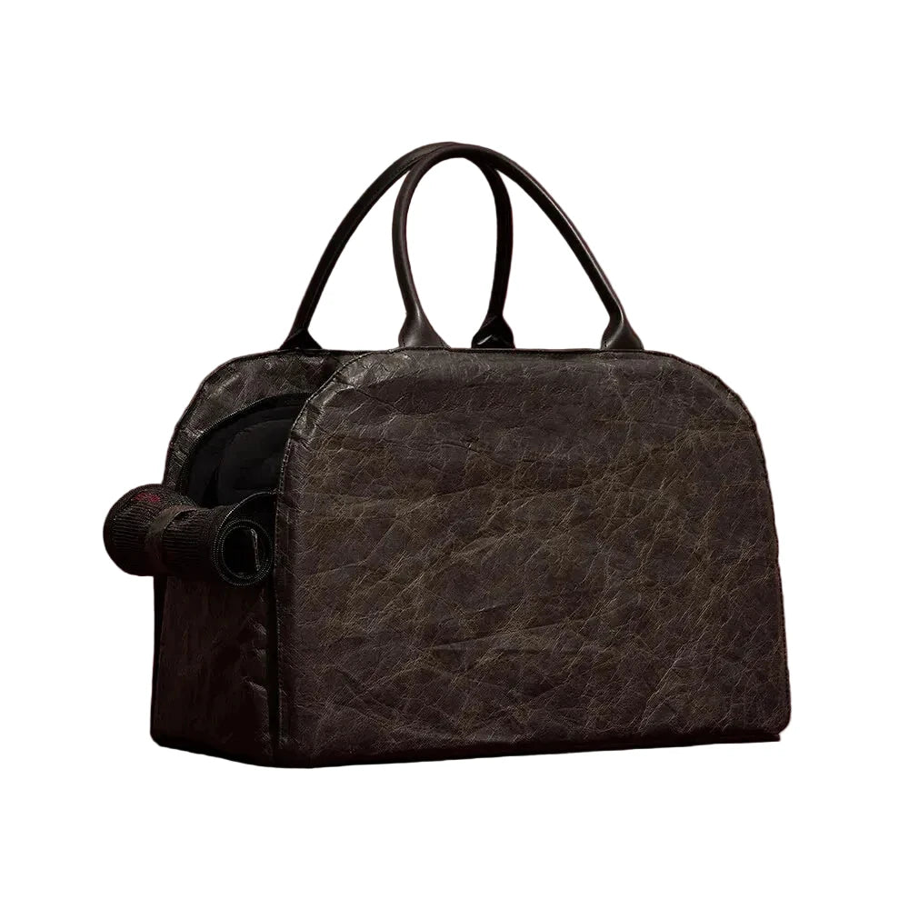 Pet Carrier Bag for Small Dogs up to 6kg Windproof Leather Black