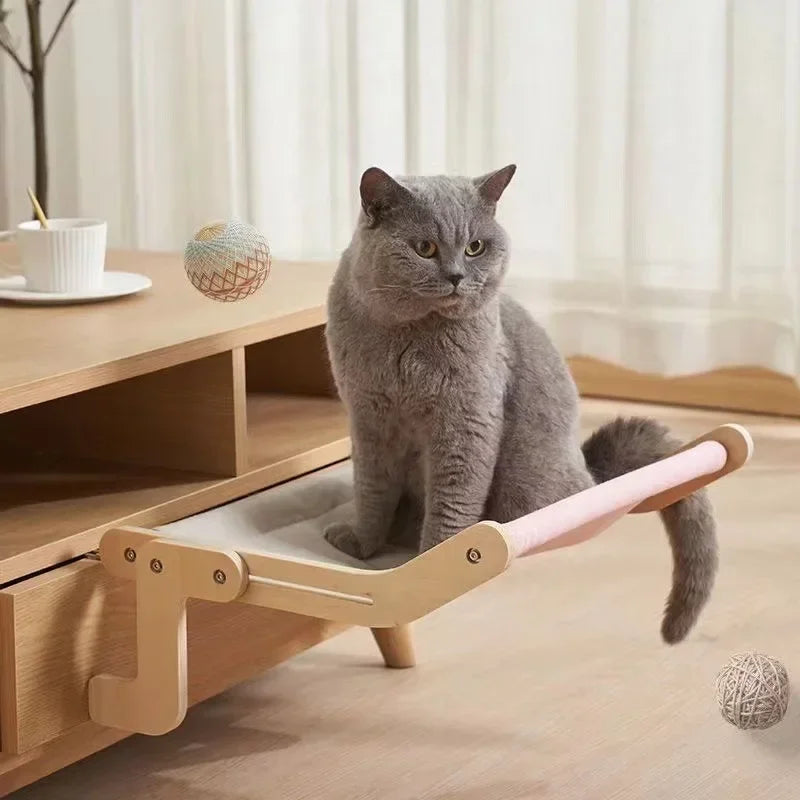 Pet Hammock Wooden Pink